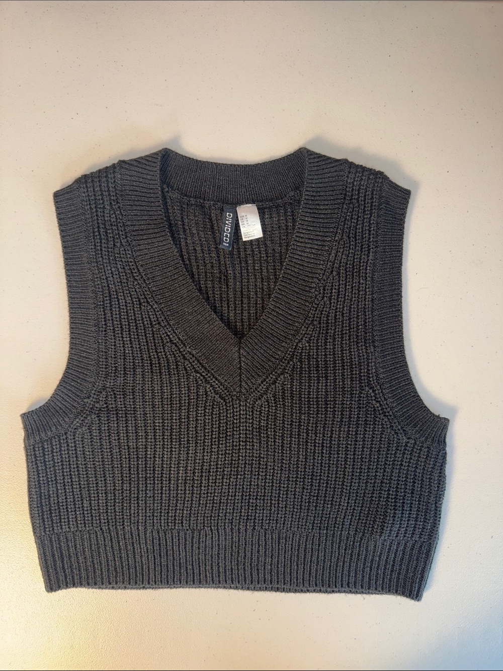 H&M Black Ribbed Sweater Vest Tank Top Size M